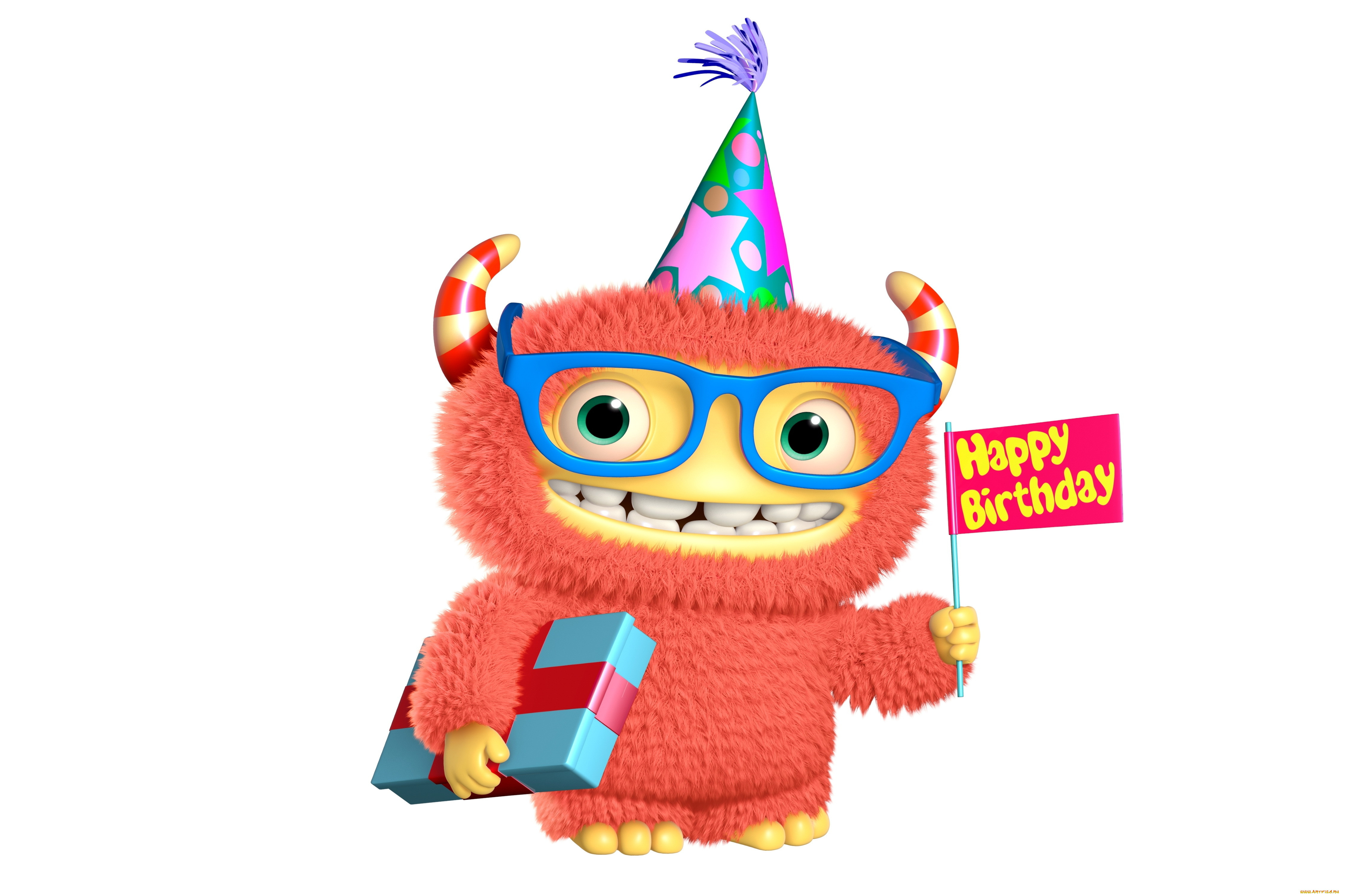 3 ,  , humor, cartoon, monster, funny, , , happy, birthday, smile, cute